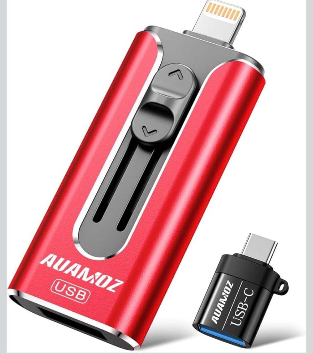 AUAMOZ 4-in-1 Multi-Port USB Flash Drive for‎ iPhone, iPad, and Android